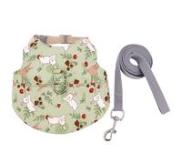 TingHaoO Harnais laisse pour petits animaux de compagnie, motif floral, gilet pour activités de plein air, marche, entraînement, traction, ensemble