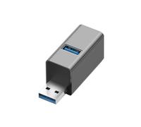 TingHaoO Hub USB 3.0 en aluminium 3 ports 5 Gbit/s transfert de données haute vitesse design compact en métal pour appareils portables USB pour ordinateur portable