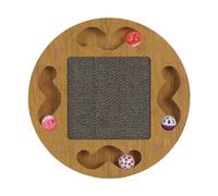 TingHaoO Jouet interactif pour chats avec circuit de balle de piste de taquinerie avec tampon à gratter Jouet multifonction avec balle