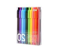 TingHaoO Lot de 10/20 stylos à encre gel rétractables à pointe de 0,5 mm ergonomiques à séchage rapide pour journal, prise de notes, stylo rétractable pour l'école