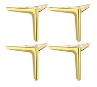 TingHaoO Lot de 4 pieds de meubles en métal avec coussinet antidérapant Triangles en métal pour armoire, canapé et chaise, installation facile
