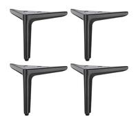 TingHaoO Lot de 4 pieds de meubles en métal avec coussinet antidérapant Triangles en métal pour armoire, canapé et chaise, installation facile