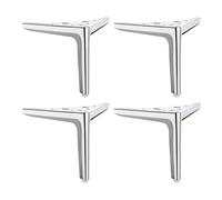 TingHaoO Lot de 4 pieds de meubles en métal avec coussinet antidérapant Triangles en métal pour armoire, canapé et chaise, installation facile