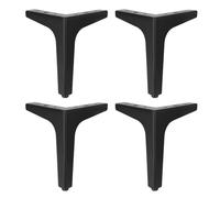 TingHaoO Lot de 4 pieds de meubles en métal avec coussinet antidérapant Triangles en métal pour armoire, canapé et chaise, installation facile
