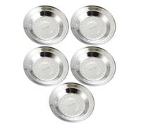 TingHaoO Lot de 5 assiettes en acier inoxydable 304 pour pique-nique, camping, fête, vaisselle en métal pour cuisine et table à manger