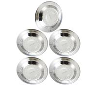 TingHaoO Lot de 5 assiettes en acier inoxydable 304 pour pique-nique, camping, fête, vaisselle en métal pour cuisine et table à manger
