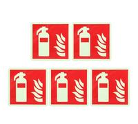 TingHaoO Lot de 5 autocollants phosphorescents pour extincteurs - Phosphorescents - Imperméables - Photoluminescents