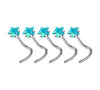 TingHaoO Lot de 5 piercings de nez en alliage robuste en forme de L avec zircons cubiques pour un look élégant, E, Comme décrit, Comme décrit.