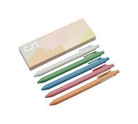 TingHaoO Lot de 5 stylos à encre gel à séchage rapide rétractables de 0,5 mm pour journal, prise de notes, fournitures scolaires et de bureau