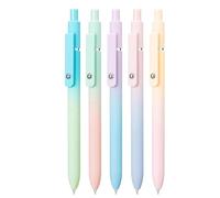 TingHaoO Lot de 5 stylos à encre gel rétractables à séchage rapide 0,5 mm pour journal intime, écriture lisse, outil créatif