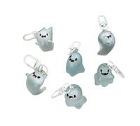 TingHaoO Lot de 6 porte-clés Eerie Jelly Specter Halloween Specter en silicone avec décorations à suspendre