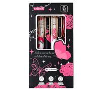 TingHaoO Lot de 6 stylos à encre gel rétractables papillon à séchage rapide 0,5 mm Outil d'écriture de bureau pour adulte étudiant écriture journal stylo papillon