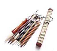 TingHaoO Lot de 7/11 pinceaux de calligraphie chinoise traditionnelle à cheveux mélangés - Stylo flexible pour artiste - Stylo chinois pour aquarelle, couplet antithétique, écriture, dessin, pinceaux