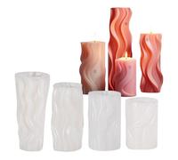 TingHaoO Moules en silicone de forme géométrique irrégulière, moules cylindriques pour bougies, plâtres, décorations