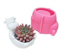 TingHaoO Moules en silicone pour bougeoirs en forme d'animal pour plantes grasses et plantes grasses pour résine époxy, béton, ciment, décoration d'intérieur