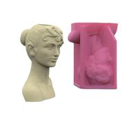 TingHaoO Moules pour pots de fleurs en forme de tête humaine pour plantes grasses, pot de rangement pour stylos, moules adaptés pour les travaux manuels