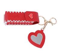 TingHaoO Petit étui portable pour baume à lèvres avec attache porte-clés pour femme élégante en cuir PU rouge à lèvres porte-clés ornement sac, Rouge