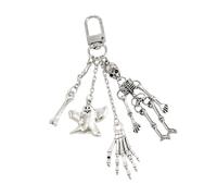 TingHaoO Porte-clés unique en alliage métallique en forme de tête de mort - Décoration pour un usage quotidien - Accessoire gothique - Cadeau bizarre - Punk