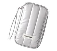 TingHaoO Porte-monnaie portable de grande capacité - Porte-cartes élégant - Organisateur de cartes simple pour femme, Argenté.