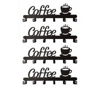 TingHaoO Porte-tasses à café mural fonctionnel en métal avec crochet pour la cuisine