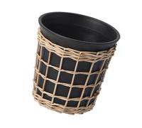 TingHaoO Pots de fleurs tissés à la main en rotin - Étanche - Pour l'intérieur et l'extérieur - Petits pots