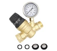 TingHaoO Régulateur de pression d'eau pour campeurs Poignée de jardin Valves réglables avec manomètres Réducteur de pression d'eau