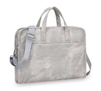 TingHaoO Sac à bandoulière pour ordinateur - Capacité : 35,6 cm - Tissu imperméable - Plusieurs compartiments - Bretelles réglables - Compatibilité avec les bagages - Sac à bandoulière texturé, gris