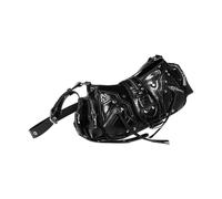 TingHaoO Sac à bandoulière rétro pour femme et fille avec rivets - Multi-poches - En cuir synthétique - Bandoulière sous les bras - Tendance - En cuir synthétique - Rivets rétro