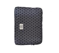TingHaoO Sac pour ordinateur portable rembourré en coton - Motif à pois - Rembourrage résistant aux chocs - Bretelles ergonomiques - En tissu - Avec poignée rembourrée, gris, 13 to 14 inches
