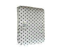 TingHaoO Sac pour ordinateur portable rembourré en coton - Motif à pois - Rembourrage résistant aux chocs - Bretelles ergonomiques - En tissu - Avec poignée rembourrée, blanc, C