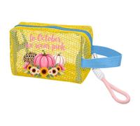 TingHaoO Sacs d'Halloween en maille pour enfants réutilisables et respirants pour collection de bonbons, cadeaux de fête pour enfants, pochettes réutilisables pour collation d'Halloween, jaune, With