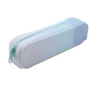 TingHaoO Trousse à crayons de grande capacité en silicone résistante à l'eau avec fermeture éclair pour étudiants, adultes, enfants, Dégradé bleu clair
