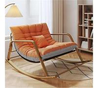 TINGMIAN Chaise Berçante Double Confortable Chambre Coucher,Chaise Berçante Rembourrée Et Respirante avec Accoudoirs, Chaise Longue Jardin D'extérieur(Orange,Golden Feet)