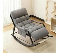 TINGMIAN Fauteuil Bascule Simple/Double Siège,Chaise Longue Rembourrée | Avec Poches Latérales Et Rouleau Massage Rotatif, For Salon, Chambre Coucher, Coussin Amovible(E,Single Seat)