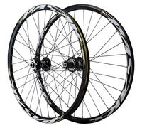 TINGMIAN Paire Roues 26/27,5/29 Pouces Freins Disque Et Démontage Rapide, Jantes Avant Et Arrière Alliage Double Couche, for Cassette 7-12 Vitesses, 32 Trous(Negro,26inch)
