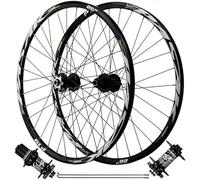 TINGMIAN Paire Roues VTT 26/27,5/29 Pouces Freins Disque 4 Roulements Étanches Jantes Avant Et Arrière 32 Trous, Compatible avec Cassettes 7-11 Vitesses(Black Thru AXLE,27.5 inch)