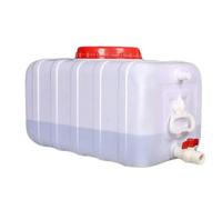 TINGMIAN Réservoir d'eau domestique d'extérieur avec robinet, 50 L/80 L/110 L/160 L/200 L/340 L, conteneur d'eau de camping horizontal portable en plastique épais (340 L)