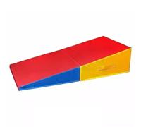 TINGMIAN Tapis Gymnastique Incliné Pliable Fromage For,Arts Martiaux,Cheerleading,Danse Et Le Yoga(Red Blue Yellow,83x60x35cm)