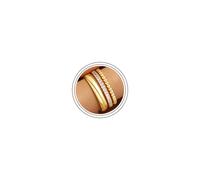 TINGN Bague double en plaqué or 14 carats avec zircone pour femme | Bague d'éternité plaquée or pour femme | Bague de pouce et de fiançailles pour femme le cadeau idéal pour elle, Laiton