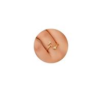 TINGN Bague en or plaqué or 14 carats - Étanche - Motif cœur - Avec lettres - Empilable - Cadeau pour femme et petite amie
