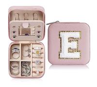 TINGN Boîte à Bijoux de Voyage pour Fille - Mini Boîte avec Lettres E - Rose