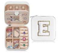 TINGN Boîte à Bijoux de Voyage pour Fille - Petites Lettres E - Cadeau de Noël