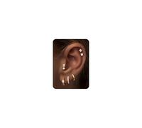 TINGN Boucles d'oreilles créoles en acier inoxydable hypoallergénique pour femme - Plaqué or 14 carats - Petites boucles d'oreilles créoles pour cartilage - Ensemble tendance pour plusieurs piercings