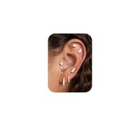 TINGN Boucles d'oreilles en acier chirurgical hypoallergéniques avec dos plat - Petites boucles d'oreilles créoles pour femme - Boucles d'oreilles tendance avec dos plat à combiner pour plusieurs