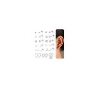 TINGN Boucles d'oreilles hypoallergéniques à dos plat pour femme - Boucles d'oreilles en acier inoxydable pour oreilles sensibles - Petites boucles d'oreilles cartilage - Ensemble empilable pour