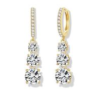 TINGN Boucles d'oreilles pendantes plaquées or 14 carats pour femme - Boucles d'oreilles délicates en plaqué or pour femme - Boucles d'oreilles pendantes tendance et hypoallergéniques en zircone