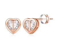 TINGN Boucles d'oreilles pour femme - Plaqué or 14 carats - Avec lettres - Hypoallergéniques - Avec zircone - Cadeau pour filles et femmes, Laiton Or jaune, Zircone cubique