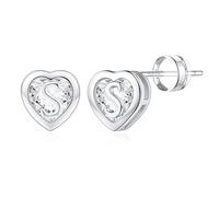 TINGN Boucles d'oreilles pour femme - Plaqué or 14 carats - Avec lettres - Hypoallergéniques - Avec zircone - Cadeau pour filles et femmes, Laiton Or jaune, Zircone cubique