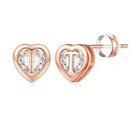 TINGN Boucles d'oreilles pour femme - Plaqué or 14 carats - Avec lettres - Hypoallergéniques - Avec zircone - Cadeau pour filles et femmes, Laiton Or jaune, Zircone cubique