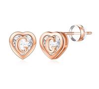 TINGN Boucles d'oreilles pour femme - Plaqué or 14 carats - Avec lettres - Hypoallergéniques - Avec zircone - Cadeau pour filles et femmes, Laiton Or jaune, Zircone cubique